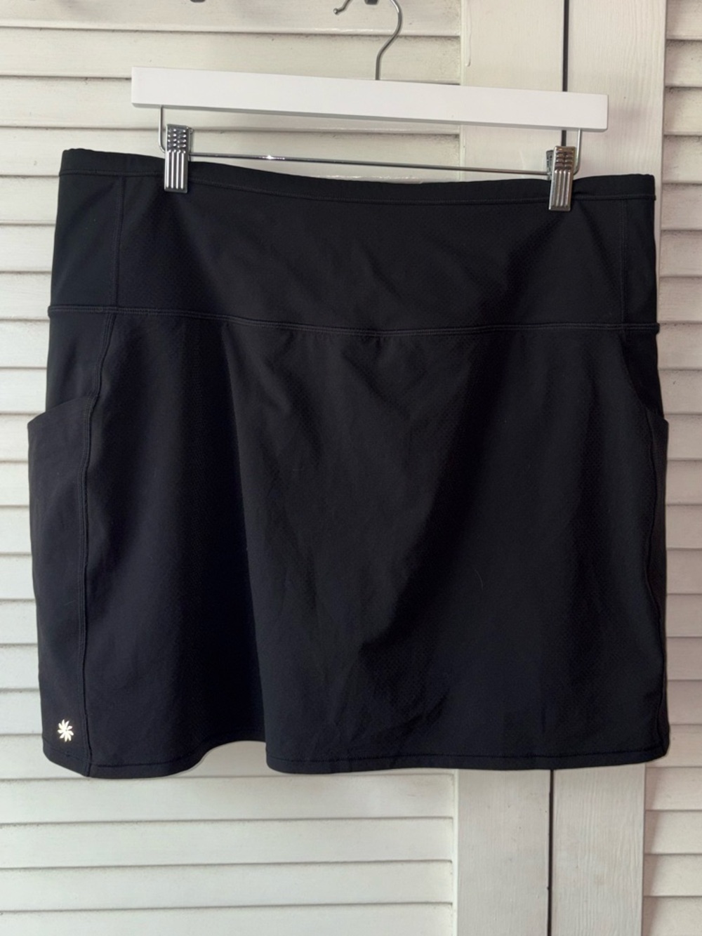 Athleta Action Skort Dobby 14.5 Black 1X Athletic Tennis Golf Pockets - Picture 3 of 5
